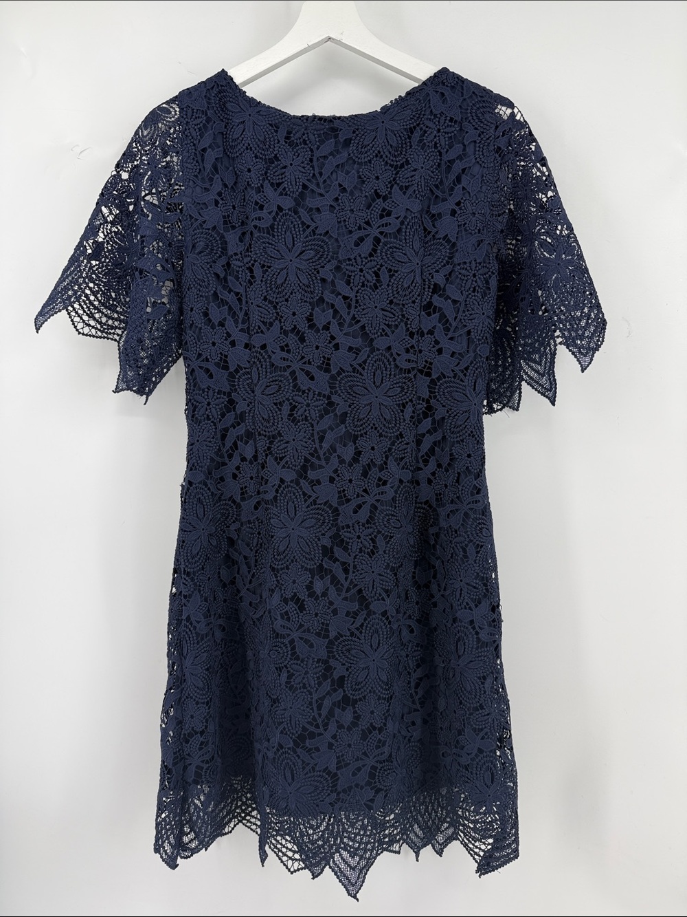 Anthropologie Navy Crochet Lace Top